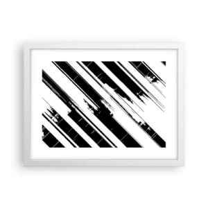 Plakat i hvid ramme - Intens og dynamisk komposition - 40x30 cm