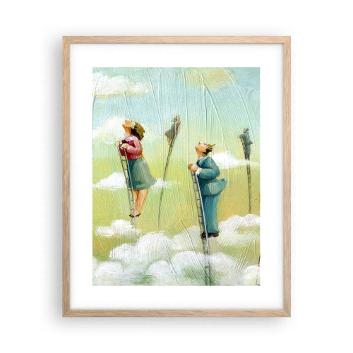 Plakat i ramme af lyst egetræ - Bag din drøm - 40x50 cm