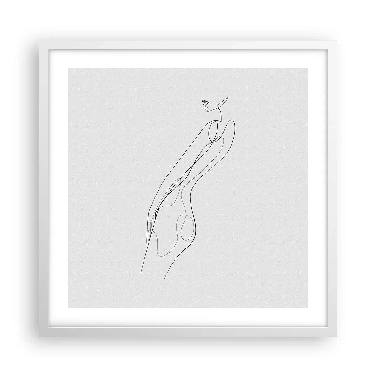 Plakat i hvid ramme - Næppe et løfte - 50x50 cm