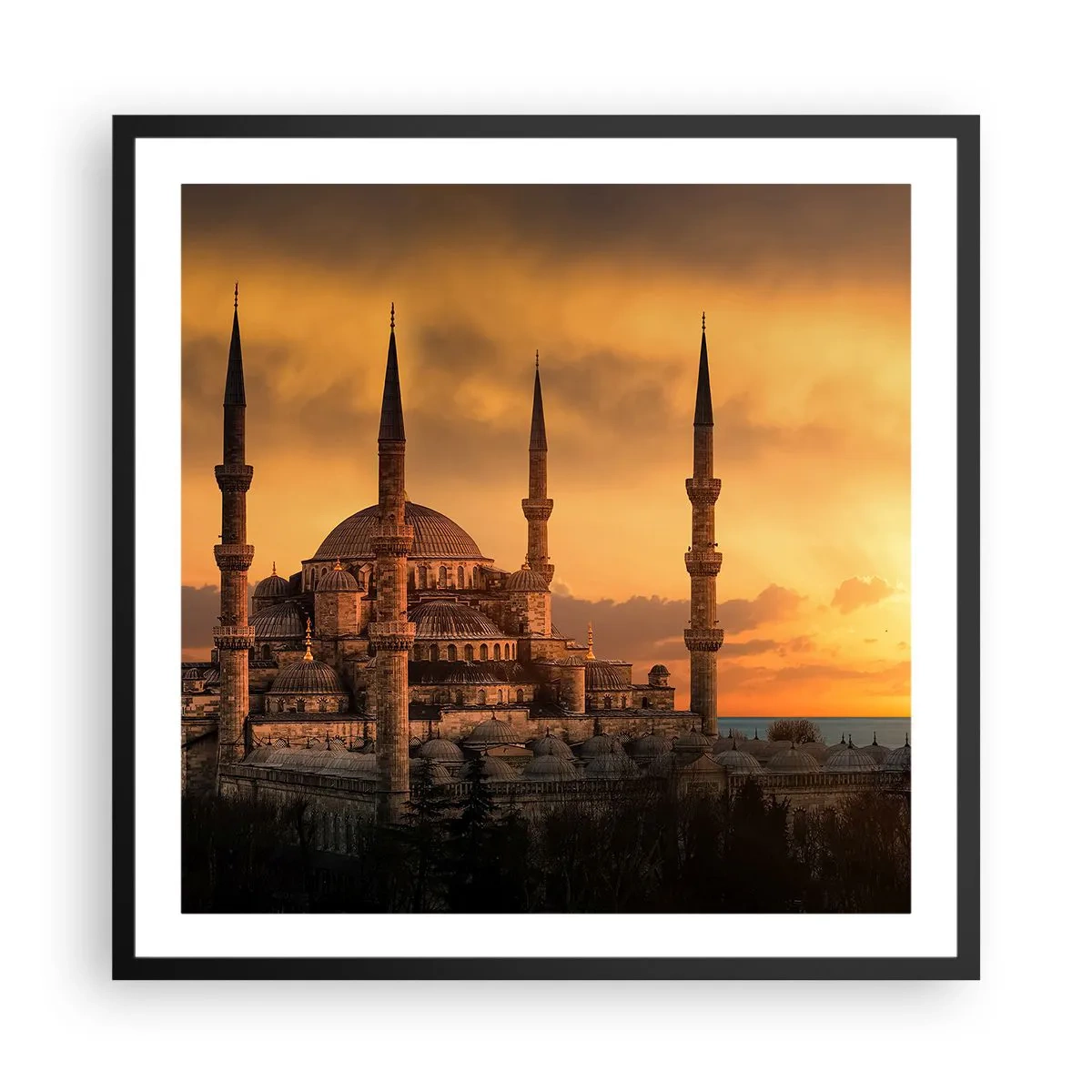 Plakat i sort ramme - Gud er stor - 60x60 cm