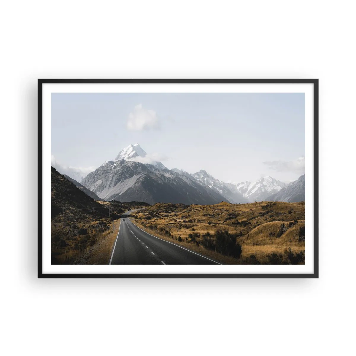 Plakat i sort ramme - Vejen til hjerte - 100x70 cm
