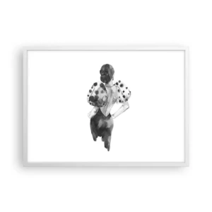 Plakat i hvid ramme - Den gik lige forbi - 70x50 cm