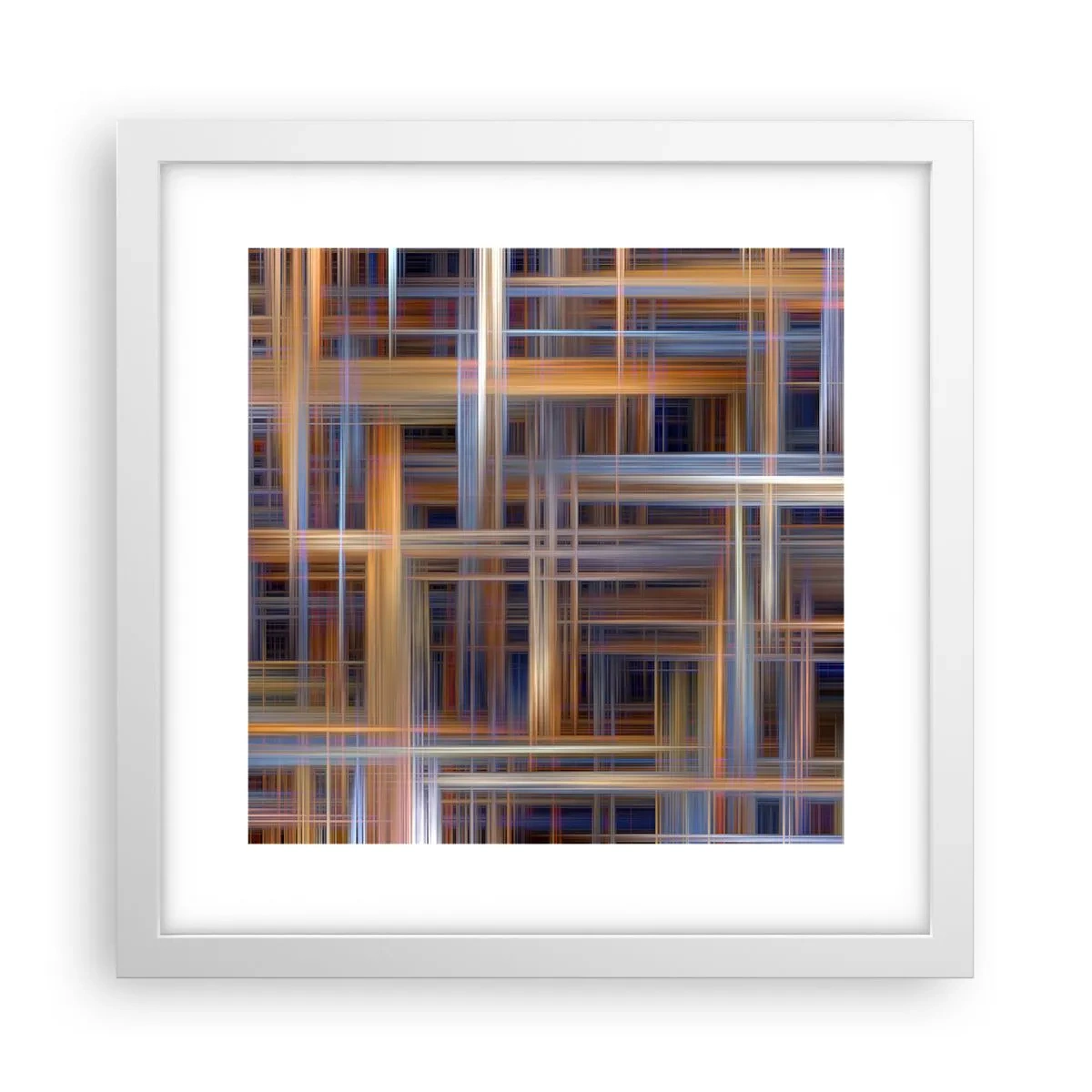 Plakat i hvid ramme - Vævet af lys - 30x30 cm