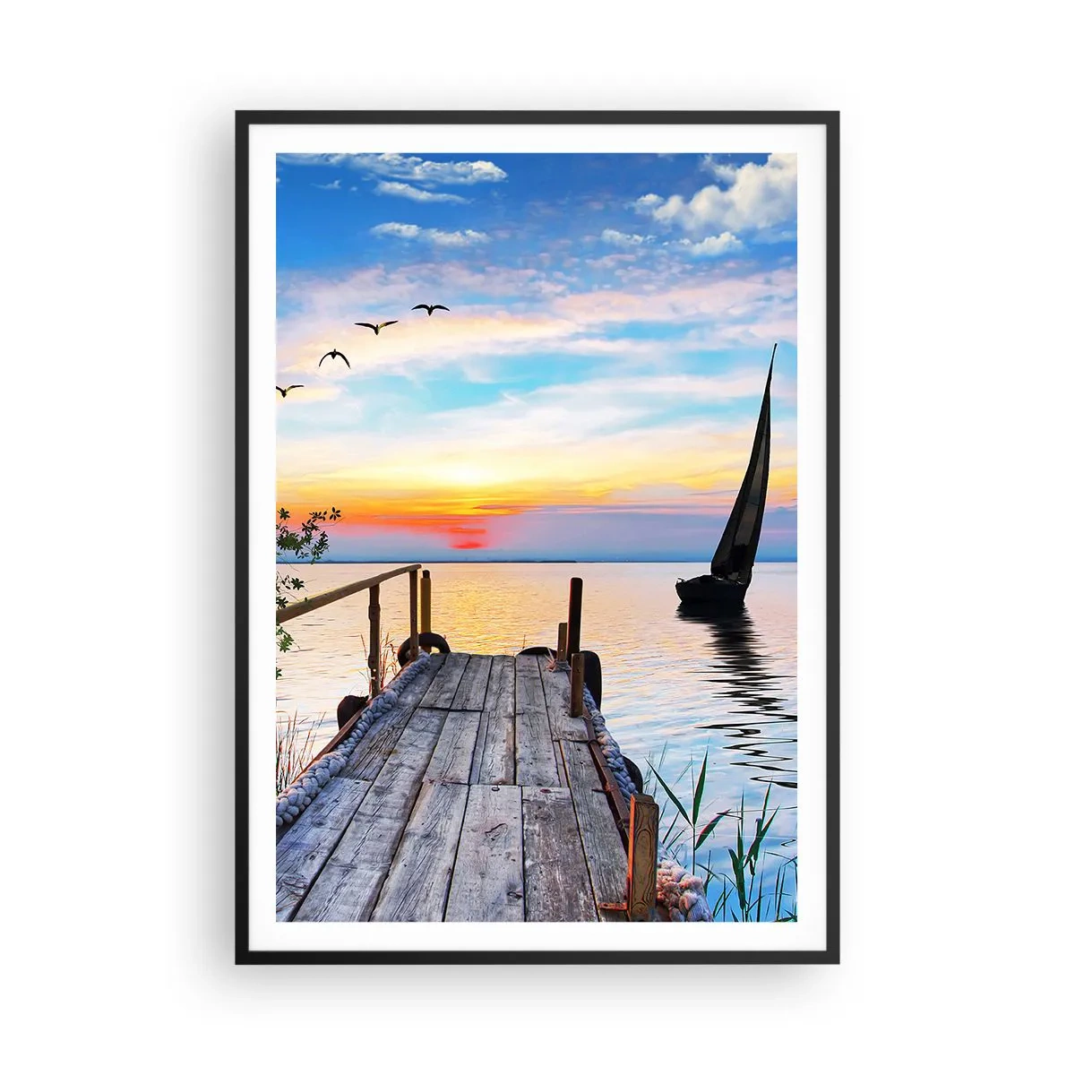 Plakat i sort ramme - Godaften - 70x100 cm