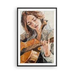 Plakat i sort ramme - Koncert for guitar og et pigehjerte - 61x91 cm