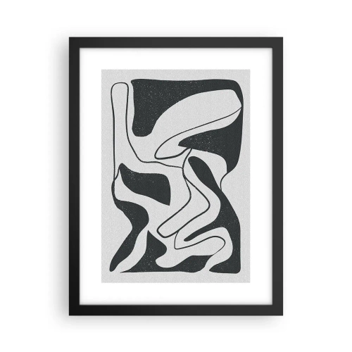 Plakat i sort ramme - Abstrakt leg i en labyrint - 30x40 cm