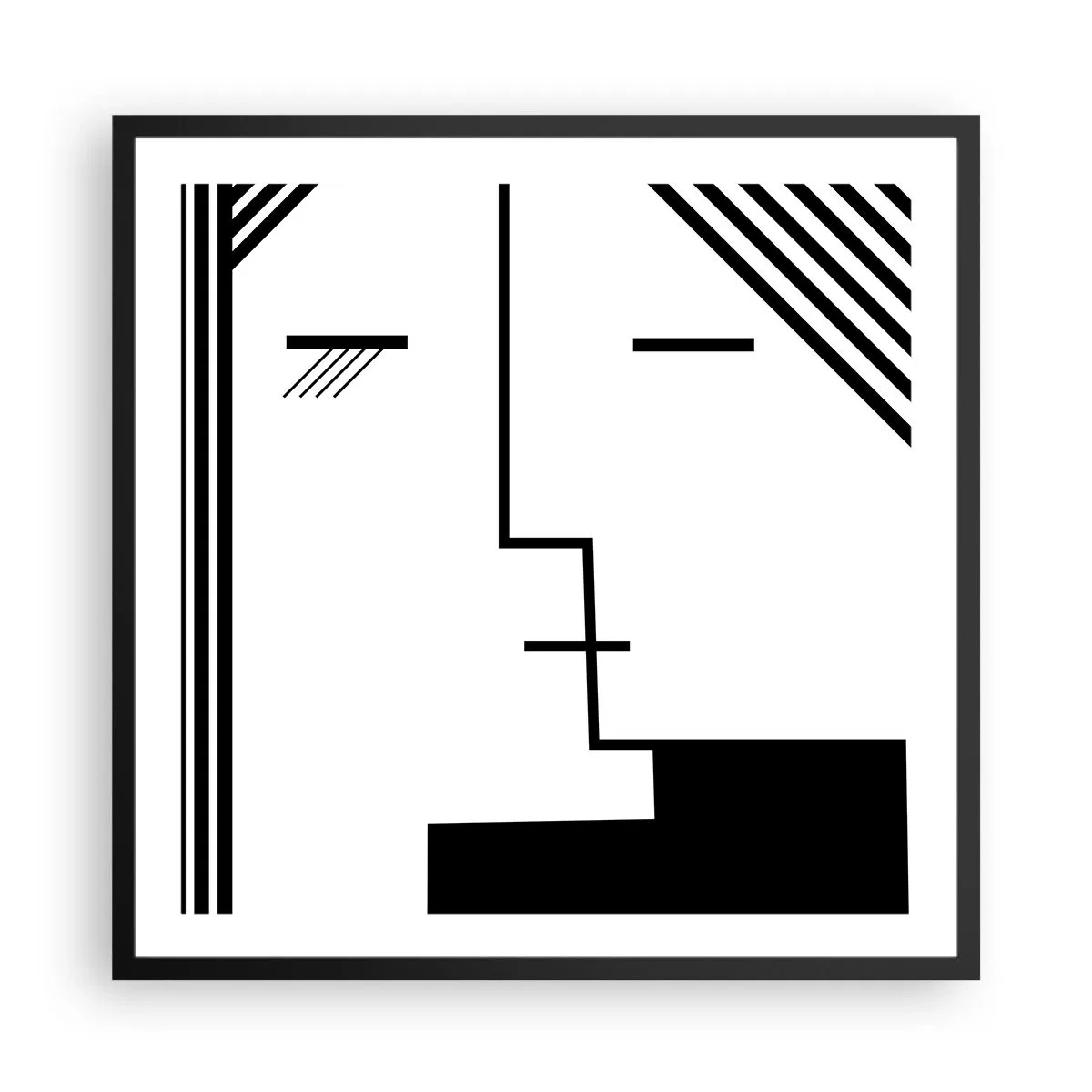 Plakat i sort ramme - Bare et kys - 60x60 cm