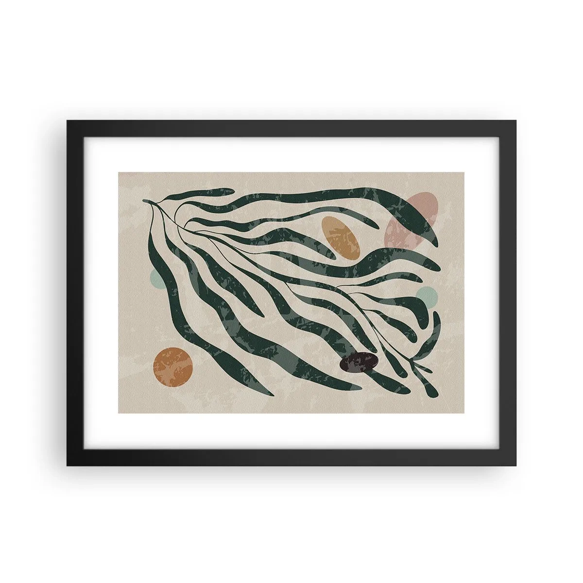 Plakat i sort ramme - Blandt det grønne - 40x30 cm