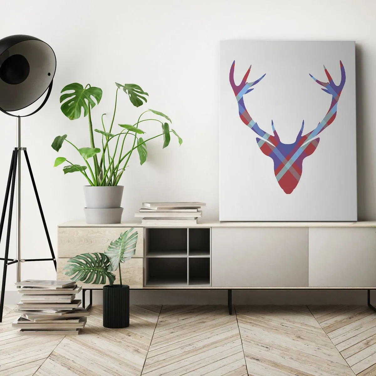 Lærredstryk - Billede på lærred - Skotsk hjort - 50x70 cm