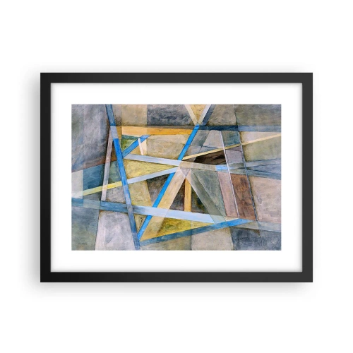 Plakat i sort ramme - Lige eller skråt? - 40x30 cm