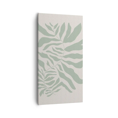 Lærredstryk - Billede på lærred - Smaragdgrøn gren - 55x100 cm