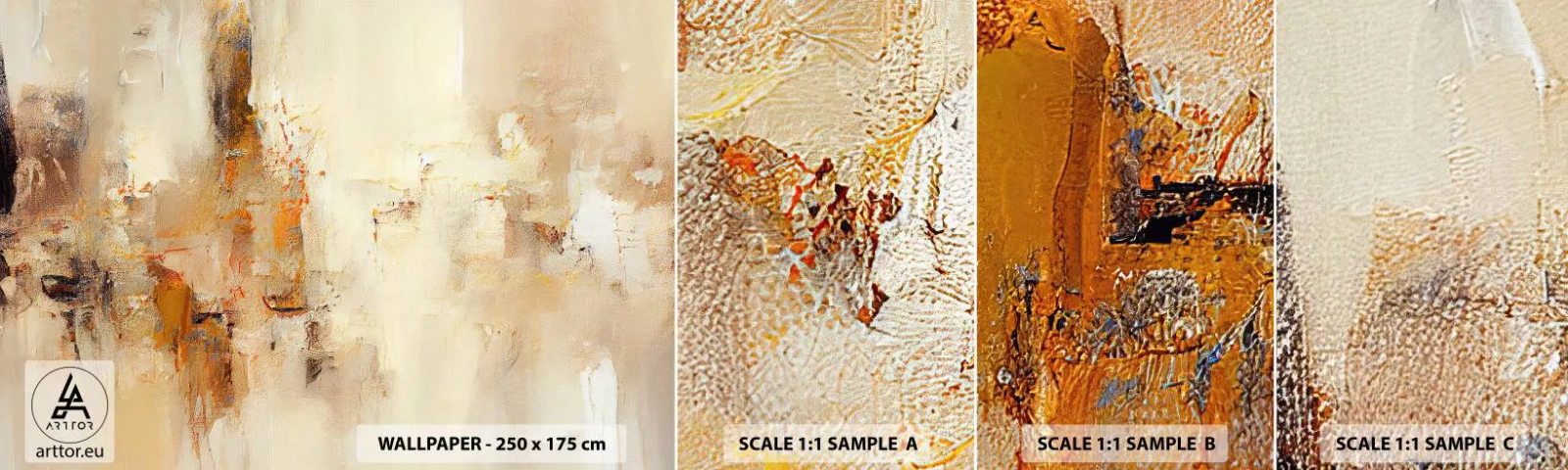 Prøve Fototapet Selvklæbende Deluxe Sticker - Ravets sjæl - Abstraktion, Stykke, Minimalisme - 100x30 cm