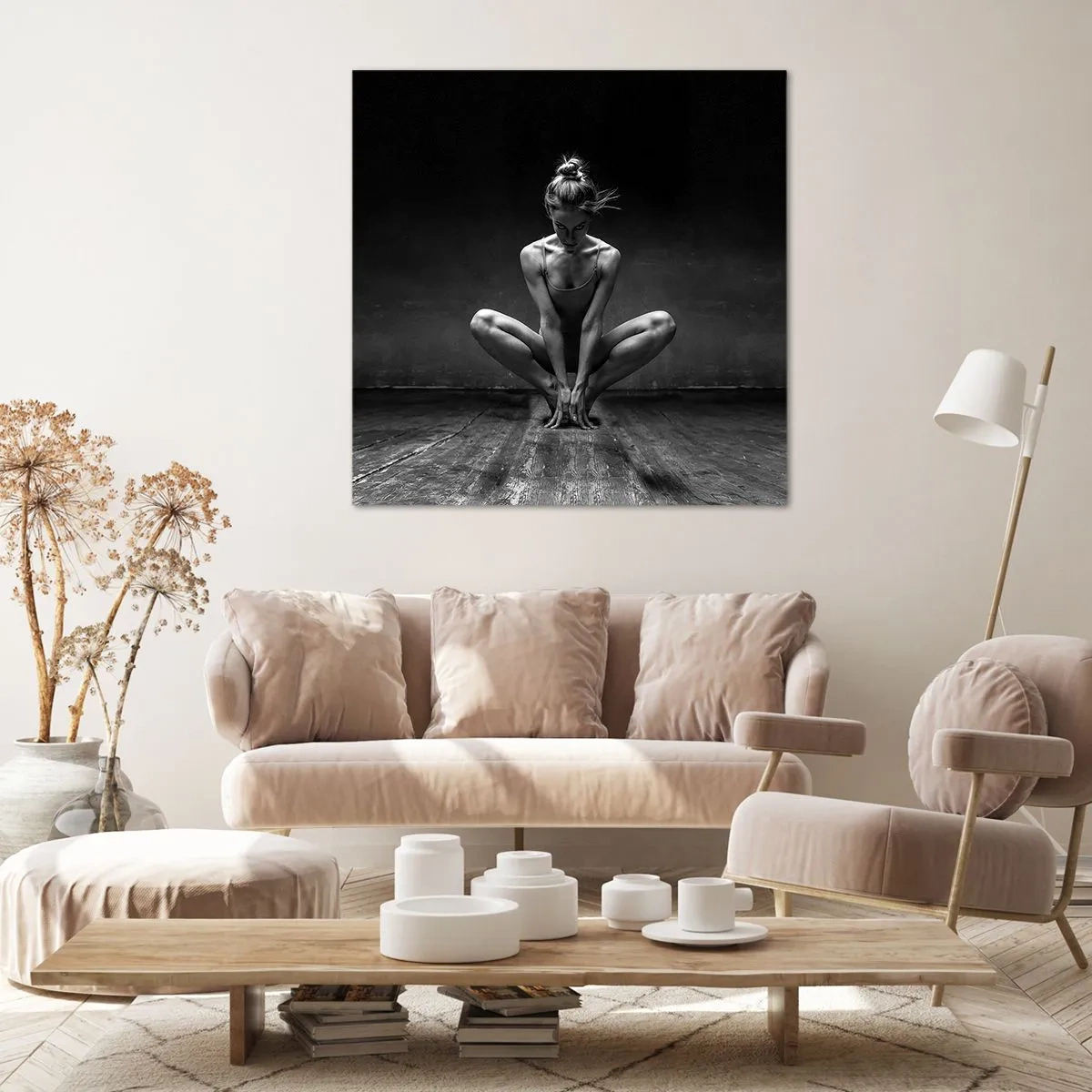 Lærredstryk - Billede på lærred - Fokuseret danseenergi - 40x40 cm