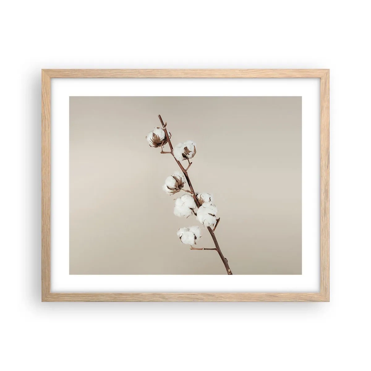 Plakat i ramme af lyst egetræ - Ved kilden til blødhed - 50x40 cm