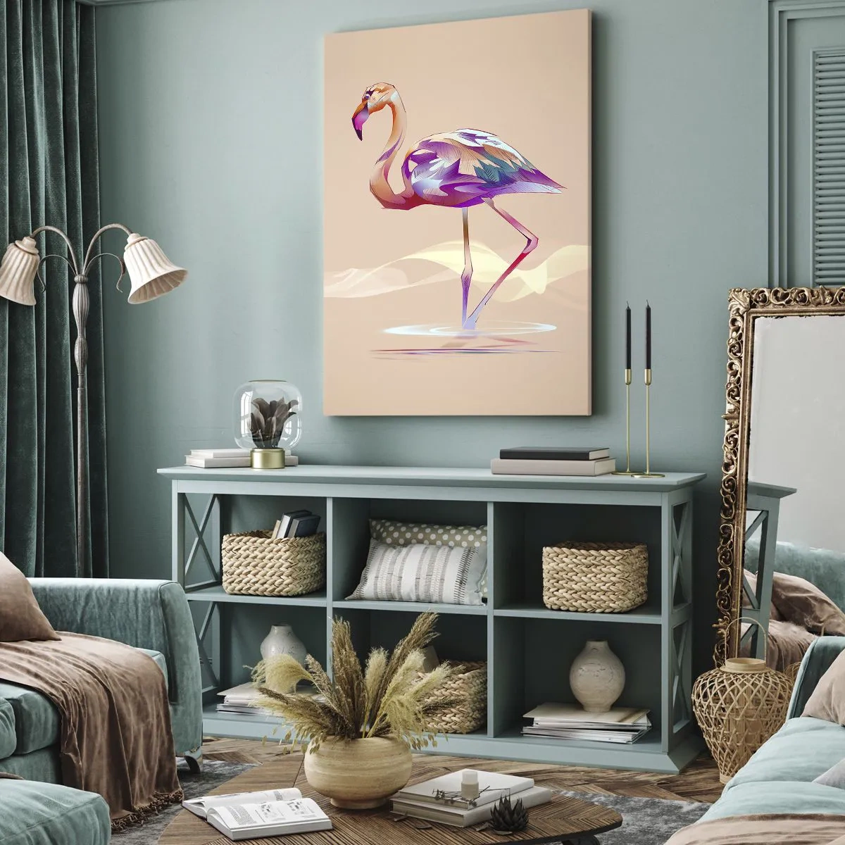 Lærredstryk - Billede på lærred - Fugl af god stemning - 50x70 cm