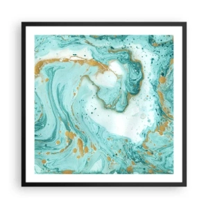 Plakat i sort ramme - Under den store bølge i Edo-perioden - 60x60 cm