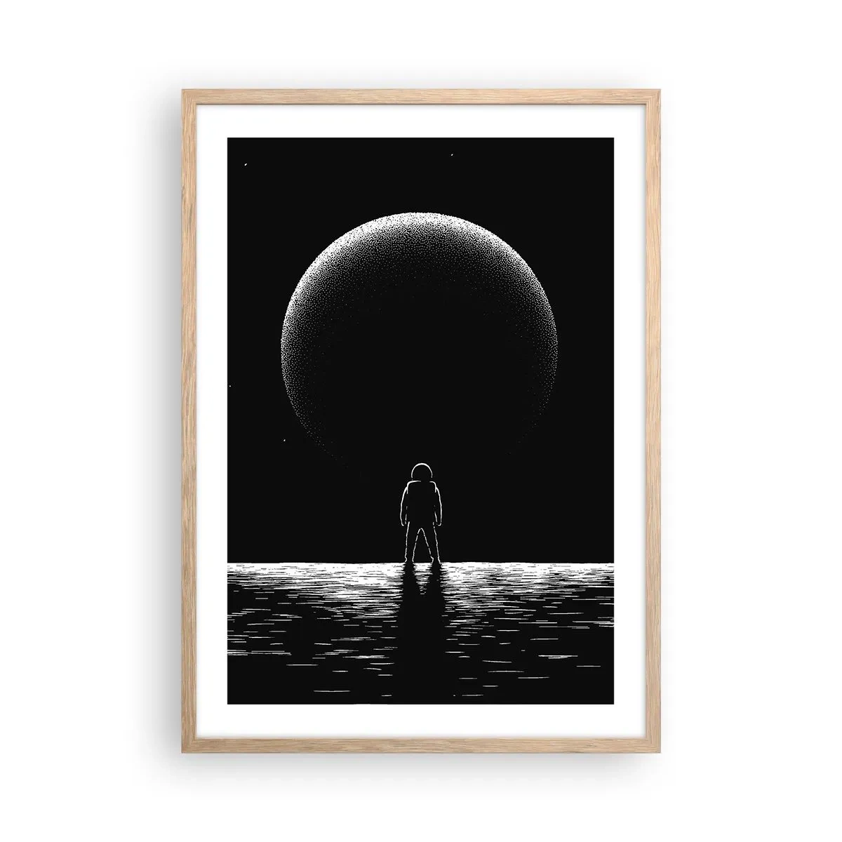 Plakat i ramme af lyst egetræ - Ansigt til ansigt - 50x70 cm