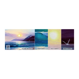 Prøve Fototapet Premium Sand - Vand- og luftkrystal - Landskab, Hav, Bjerge - 100x30 cm