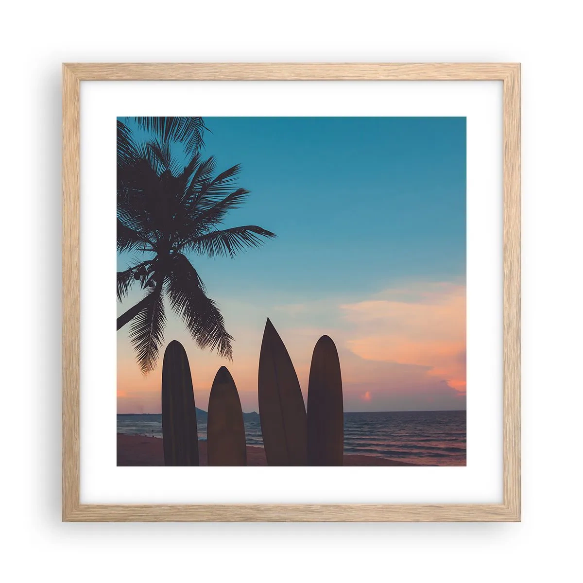 Plakat i ramme af lyst egetræ - I morgen bliver også sjovt - 40x40 cm