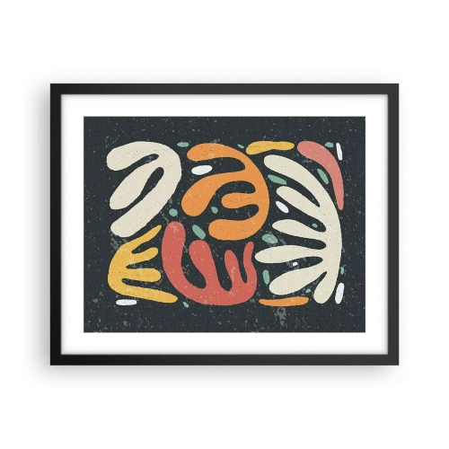 Plakat i sort ramme - Komposition - jeg er ved at fange dig - 50x40 cm