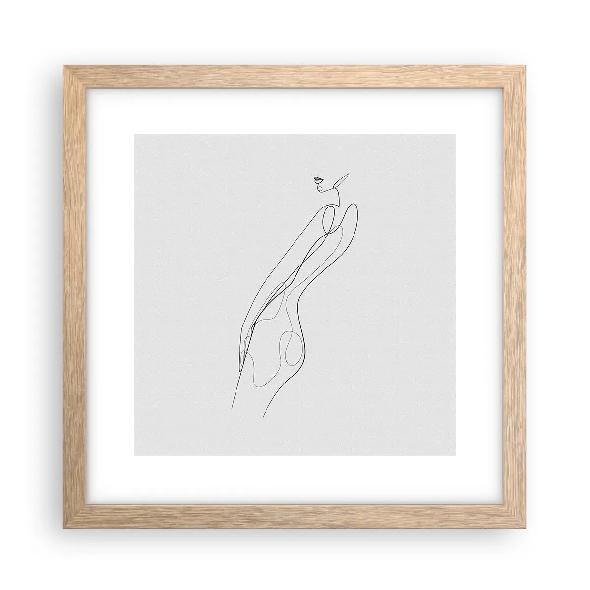 Plakat i ramme af lyst egetræ - Næppe et løfte - 30x30 cm