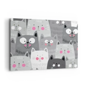 Lærredstryk - Billede på lærred - Kattens verden - 100x70 cm