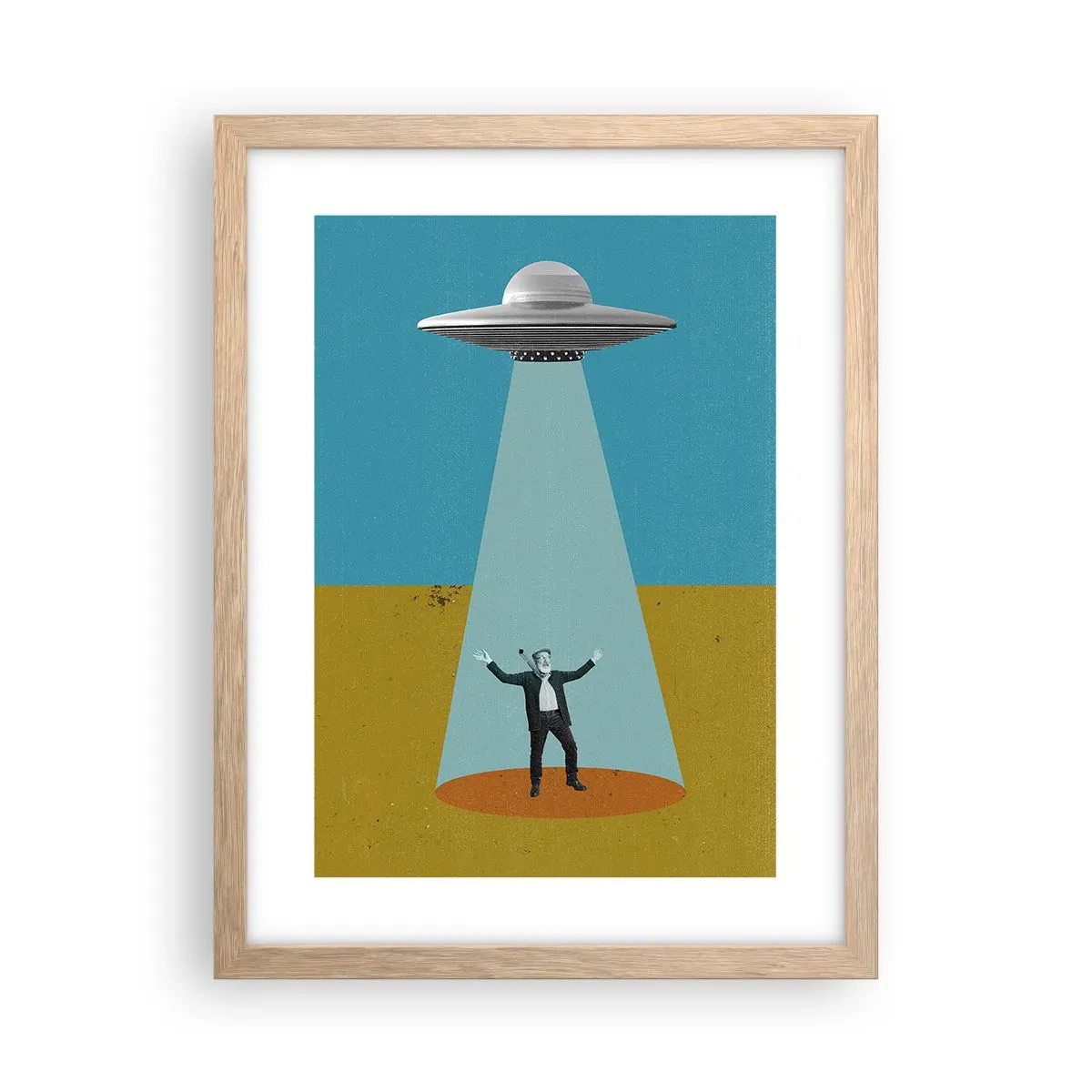 Plakat i ramme af lyst egetræ - Et tæt møde - 30x40 cm