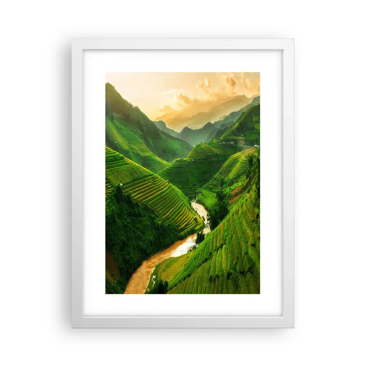Plakat i hvid ramme - Vietnamesisk dal - 30x40 cm