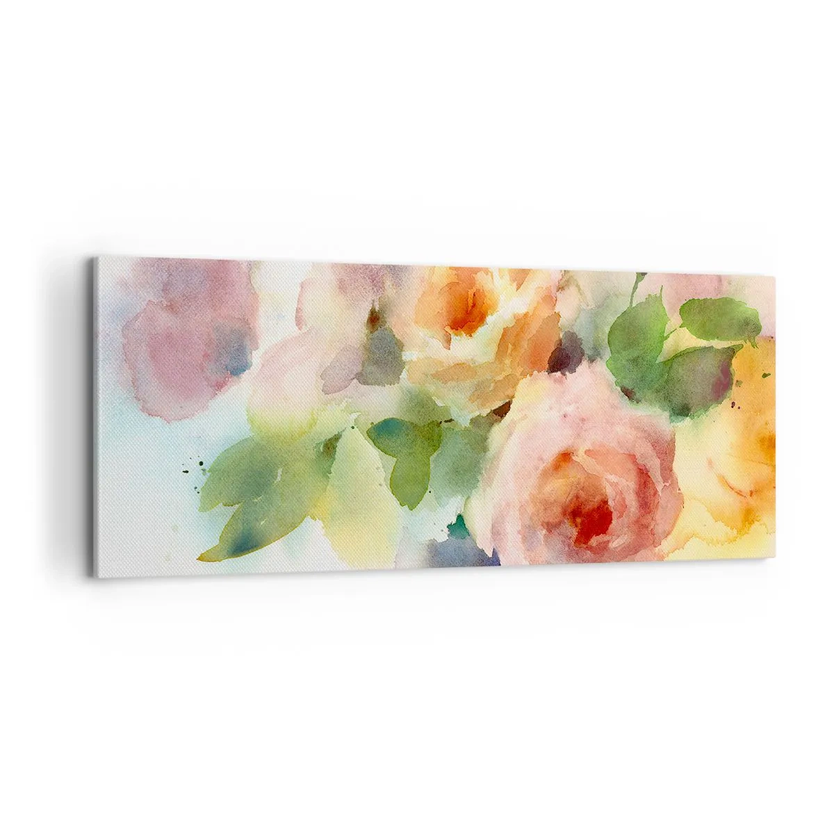 Lærredstryk - Billede på lærred - Delikat som akvarelfarve - 100x40 cm