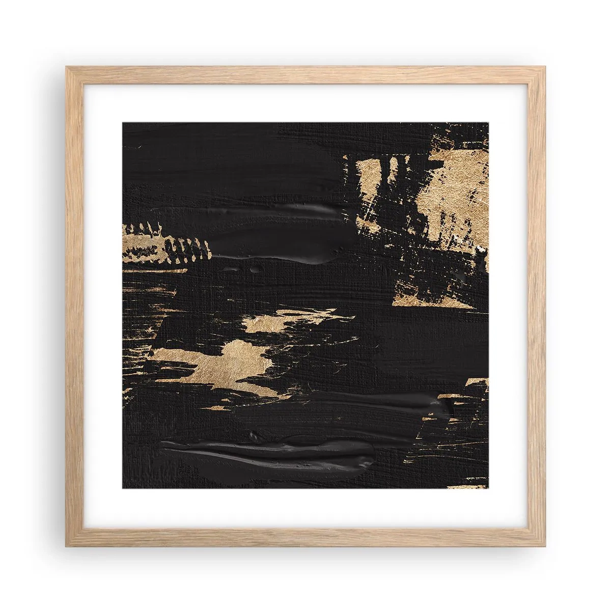 Plakat i ramme af lyst egetræ - Et spor af berøring - 40x40 cm