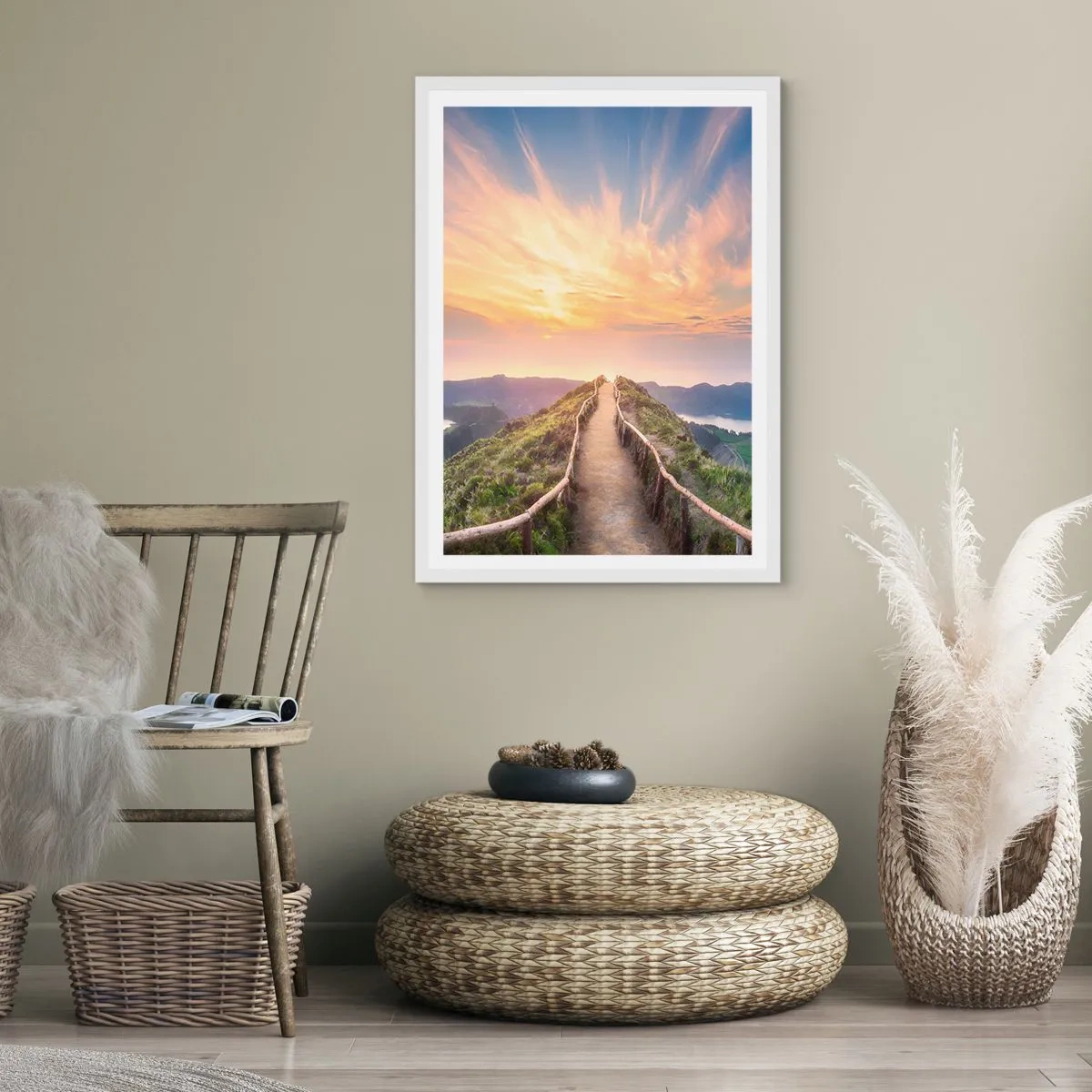 Plakat i hvid ramme - Tæt på himlen - 70x100 cm