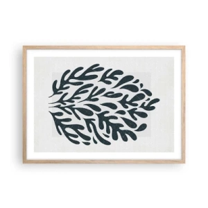 Plakat i ramme af lyst egetræ - Naturens former - 70x50 cm