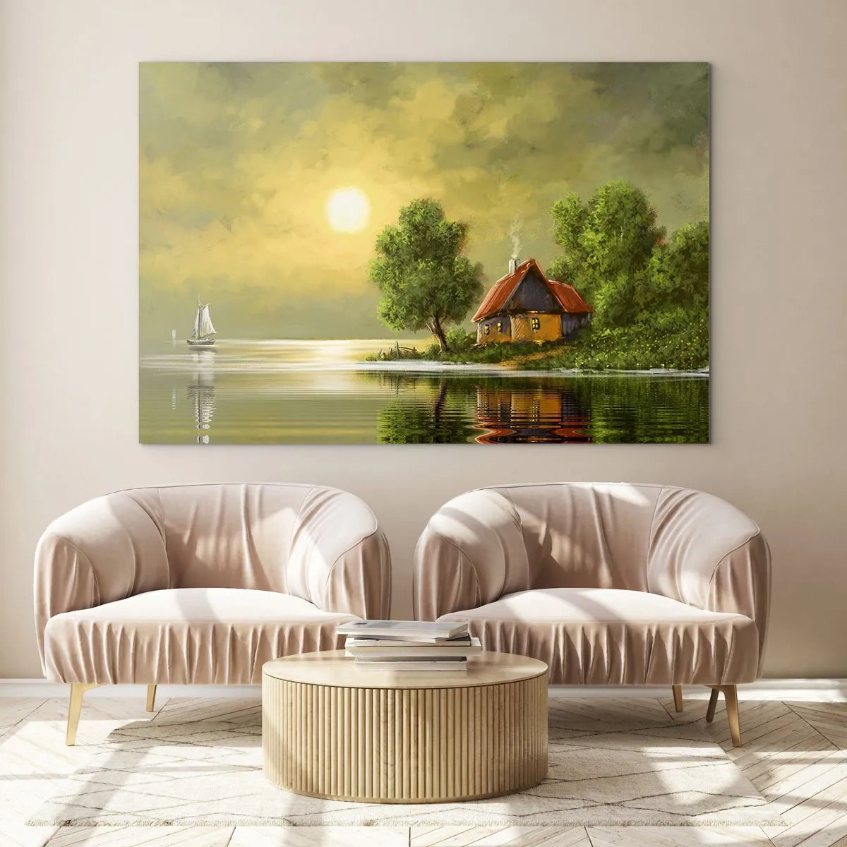 Billede på glas - Smukt, som fra et billede - 120x80 cm