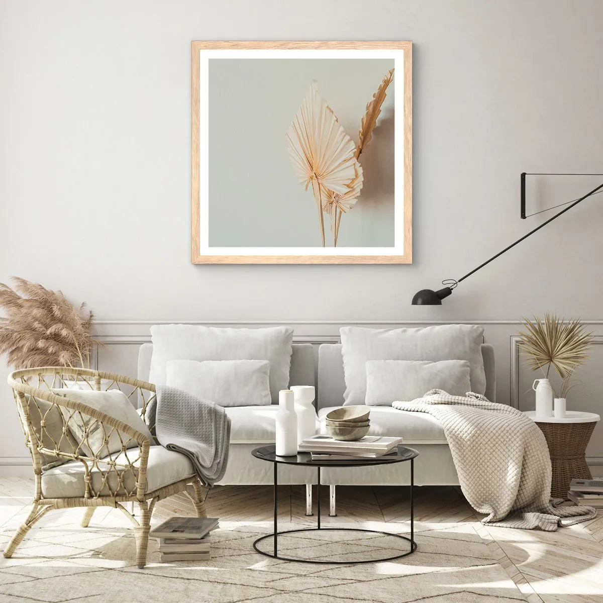 Plakat i ramme af lyst egetræ - Når du har brug for trøst - 50x50 cm