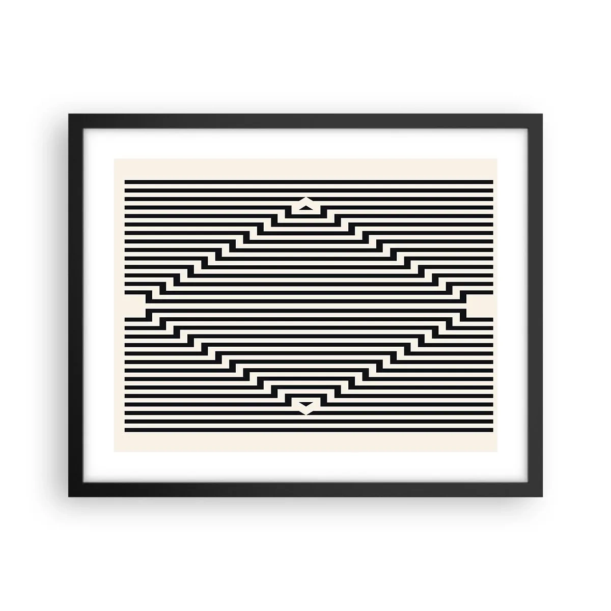 Plakat i sort ramme - Geometrisk illusion - 50x40 cm