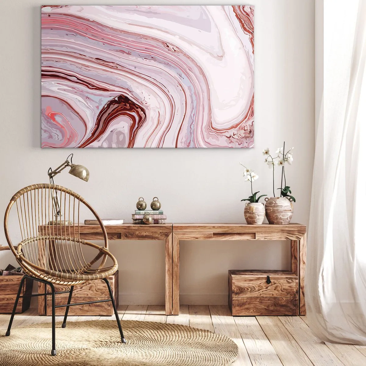 Lærredstryk - Billede på lærred - Lige frem og derefter til højre ned - 100x70 cm