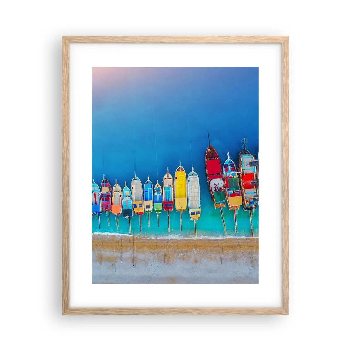 Plakat i ramme af lyst egetræ - Fra et fugleperspektiv - 40x50 cm