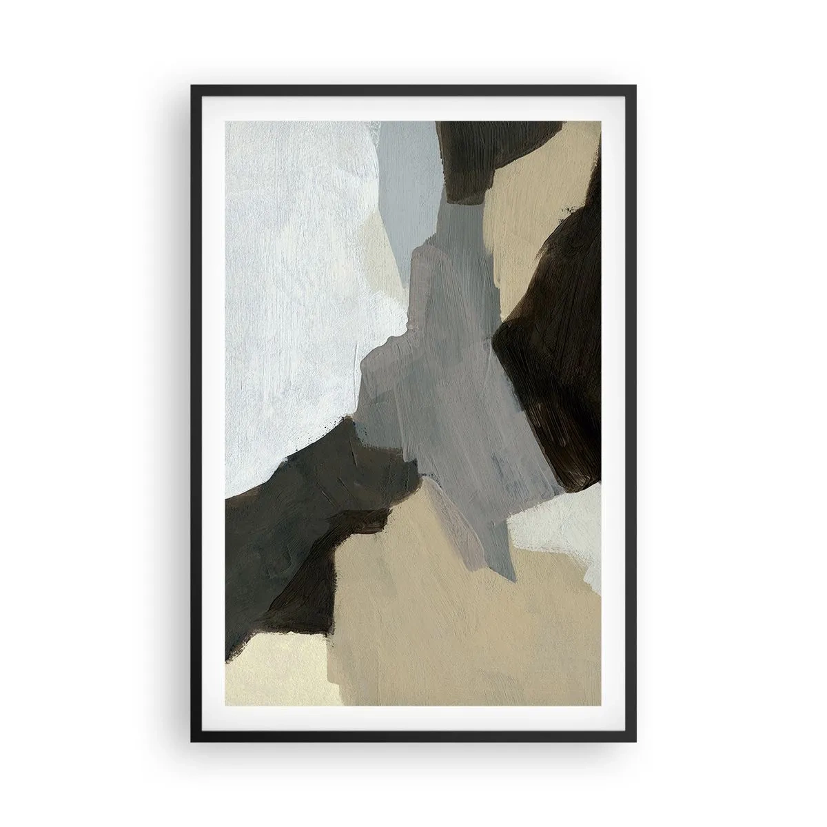 Plakat i sort ramme - Abstraktion: afsked med det grå - 61x91 cm