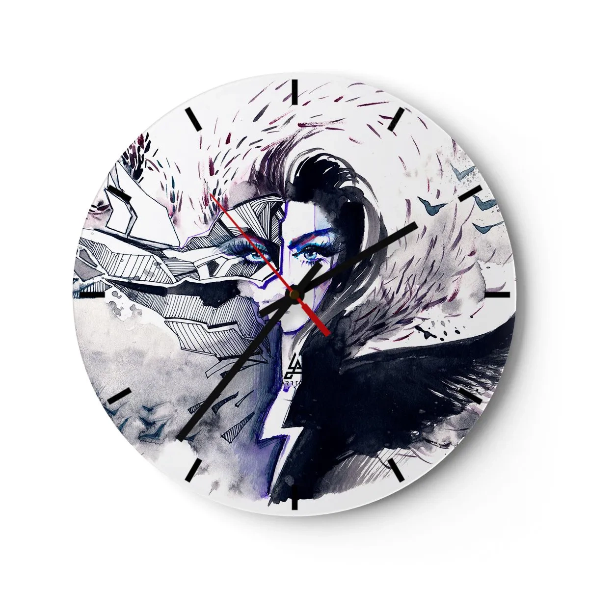 Vægur, Uret - Dæmonisk og smuk - 40x40 cm