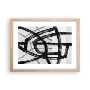 Plakat i ramme af lyst egetræ - Opbygning af dybde - 40x30 cm