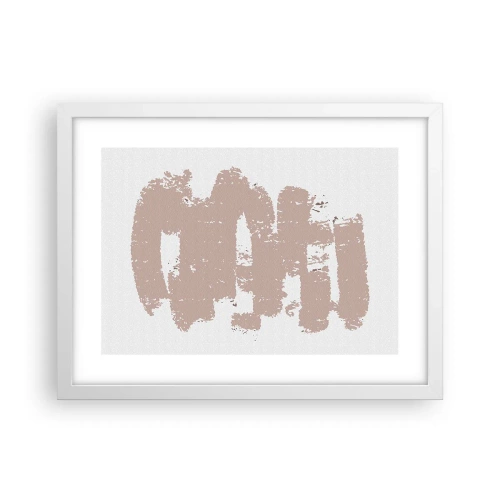 Plakat i hvid ramme - Abstraktion i sart rosa - 40x30 cm