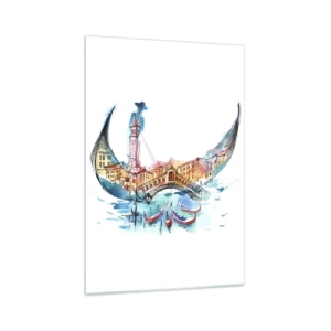 Billede på glas - Vi sejler gennem byen - 70x100 cm