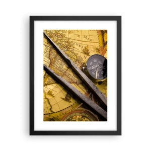 Plakat i sort ramme - Hvor er skattene? - 30x40 cm