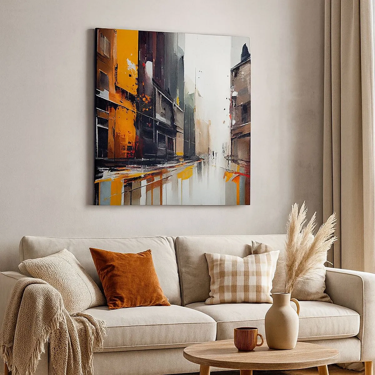 Lærredstryk - Billede på lærred - Regnfuld dag - 30x30 cm