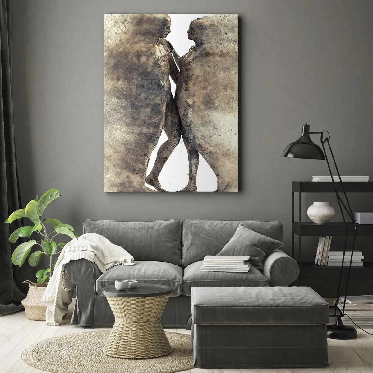 Lærredstryk - Billede på lærred - Fra støv steg de til kærlighed - 50x70 cm