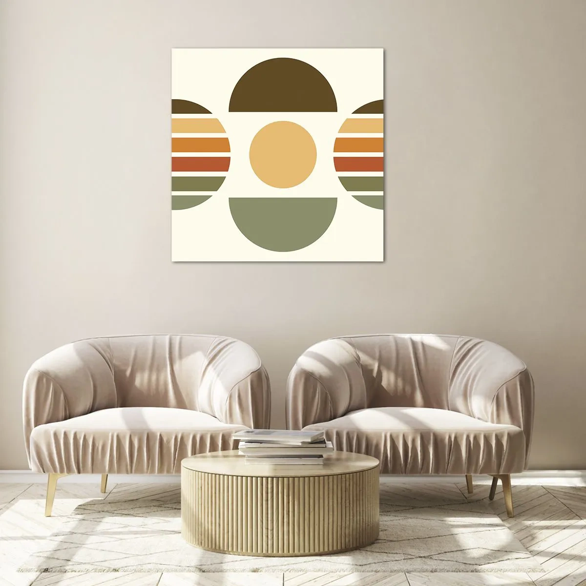Billede på glas - I jordfarver - 50x50 cm