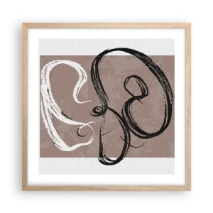 Plakat i ramme af lyst egetræ - Komposition - en søgen efter fuldstændighed - 50x50 cm