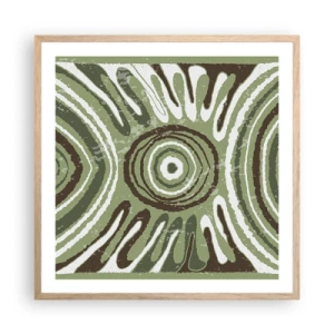 Plakat i ramme af lyst egetræ - Eksplosion af følelser - 60x60 cm