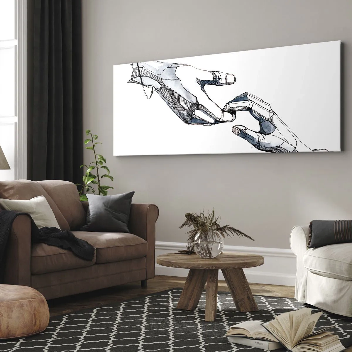 Lærredstryk - Billede på lærred - En god gestus - 100x40 cm