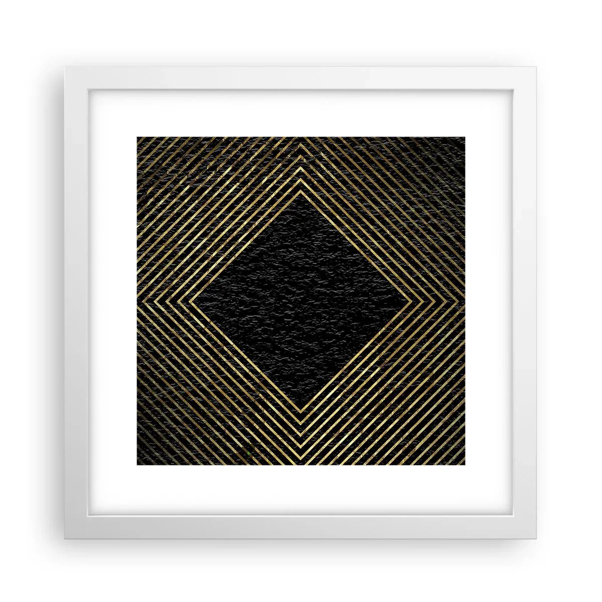 Plakat i hvid ramme - Geometri i glamour-stil - 30x30 cm